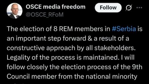 И ШТА САД? ЂИЛАС И ШОЛАКОВИ МЕДИЈИ ЗНАЈУ БОЉЕ ОД ЊИХ? Након ЕУ и ОЕБС поздравио избор чланова Савета РЕМ-А