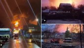 НАПАДНУТА МОСКВА: Одјекују снажне експлозије - Појавили се снимци пожара у електрани након што је пројектил погодио циљ (ВИДЕО)