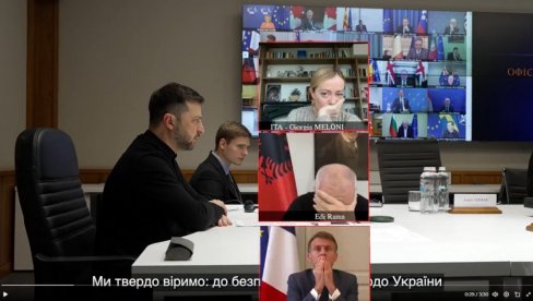 SNIMAK O KOM BRUJI SVET: Zelenski govori, Rama se drži za glavu, Melonijeva ruku preko usta, a Makron obe (VIDEO)