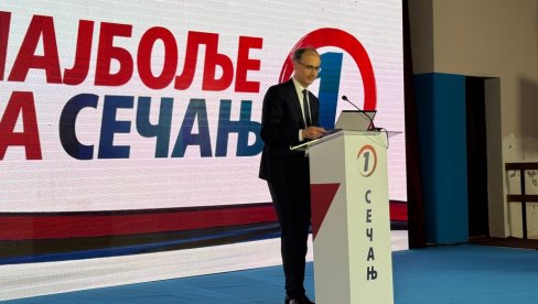 DA SE JASNO POKAŽE NARODNA VOLJA I PODRŠKA PREDSEDNIKU Održana tribina liste Aleksandar Vučić - najbolje za Sečanj