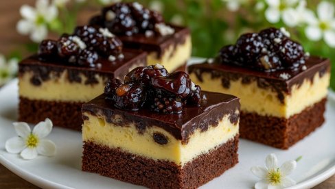 KREMASTO SAVRŠENSTVO: Čokoladna vanila torta sa glazurom od šljiva