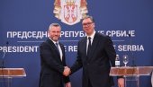 DOGOVOREN NASTAVAK VOJNO-TEHNIČKE SARADNJE SA SLOVAČKOM: Vučić na zajedničkoj konferenciji za medije sa Pelegrinijem
