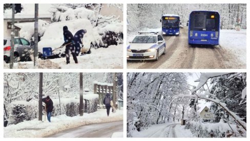 SRBIJA POD SNEGOM I LEDOM RHMZ saopštio: Umeren sneg u Beogradu, Valjevu, Smedervskoj Palanci, na jugu Srbije ledena kiša