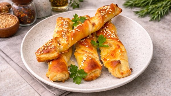 СЛАНИ ШТАПИЋИ СА СЛАНИНОМ И КАЧКАВАЉЕМ: Мекани изнутра, а споља пријатно хрскави!