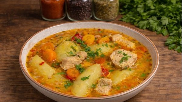 КРОМПИР ПАПРИКАШ СА ЋУРЕЋИМ МЕСОМ: Укусан, домаћи и заситан ручак