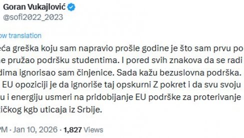 BIVŠI FUNKCIONER DS: Studenti su KGB goveda