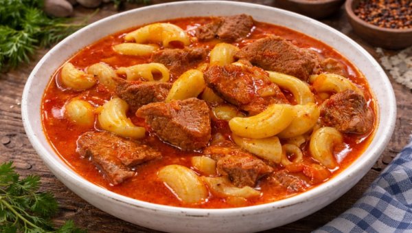 ГУЛАШ СА МАКАРОНАМА: Заситан ручак на кашику