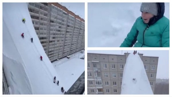 НЕВЕРОВАТНИ СНИМЦИ НА МРЕЖАМА: Деца на Камчатки санкају се са врхова зградa! (ВИДЕО)