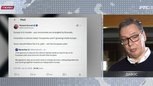 VUČIĆ O AMERIČKOM I EVROPSKOM PUTU: Grenel je ozbiljan i odgovoran čovek