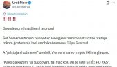 GEORGIJEV PRETI NASILJEM I TEROROM Piper: Hoće li se oglasiti NUNS i UNS povodom ovoga?