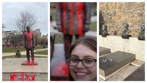 БЛОКАДЕРИ ОПЕТ ДЕМОНСТРИРАЛИ СВОЈУ ДЕСТРУКТИВНУ ПРИРОДУ Осуде новог хулиганског акта се нижу: Уништавање споменика за неколико лајкова