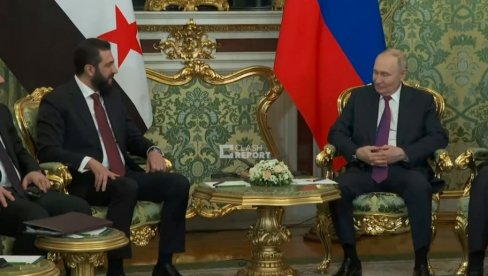 BIVŠI VOĐA DŽIHADISTA SE DODVORAVA PUTINU: Pogledajte kako novi lider Sirije priča pred ruskim vođom (VIDEO)
