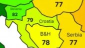 АЛАРМАНТНИ ПОДАЦИ НА КАРТИ ЕВРОПЕ За Србију 77, Хрватску 79, Словенију 82, а Бугари и Румуни на самом дну по просечном животном веку