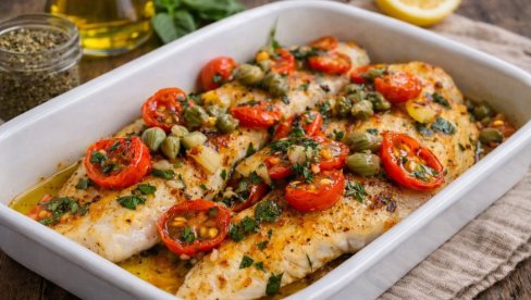 PEČENA RIBA SA PARADJZOM: Lagana, mediteranska večera spremna za manje od pola sata