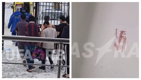 UMOČIO RUKU I NACRTAO KUKASTI KRST, POD ISPRSKAN KRVLJU: Ovako izgleda studentski dom posle monstruoznog napada u Rusiji (UZNEMIRUJUĆI VIDEO)