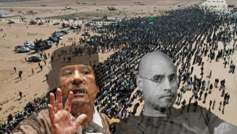 SVET PRIČA O OVOME: 50.000 ljudi na sahrani Gadafijevog sina! Zašto mašu ZELENIM ZASTAVAMA? (FOTO)