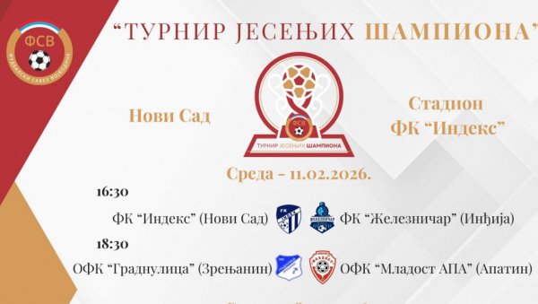 ТУРНИР ЈЕСЕЊИХ ШАМПИОНА НА ЂАЧКОМ ИГРАЛИШТУ У НОВОМ САДУ: Фудбалски савез Војводине покреће ново такмичење