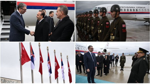 ВУЧИЋ СЛЕТЕО У АНКАРУ, ДОЧЕКАН СА ПОЧАСНОМ ГАРДОМ: Очекују ме важни разговори са Ердоганом (ВИДЕО)