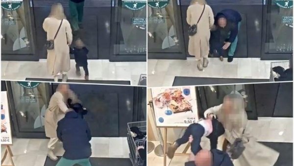 МУШКАРАЦ ПОКУШАО ДА ОТМЕ ДЕТЕ ИЗ МАЈЧИНИХ РУКУ: Шчепао девојчицу стару 18 месеци усред супермаркета, уследио хаос (ВИДЕО)