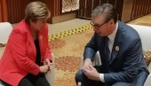 VUČIĆ SE SASTAO SA DIREKTORKOM MMF: Sa pažnjom sam slušao korisne savete i ideje za rešavanje gorućih izazova današnjice