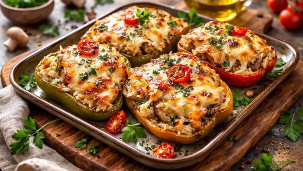 ПУЊЕНЕ ПАПРИКЕ СА ПИРИНЧЕМ И ПОВРЋЕМ: Лаган и укусан оброк за целу породицу