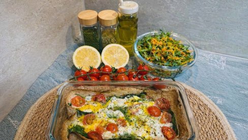 ПЕЧЕНА ТОРТИЉА СА СПАНАЋЕМ, ФЕТА СИРОМ И ЈАЈИМА: Идеја за савршен доручак или вечеру