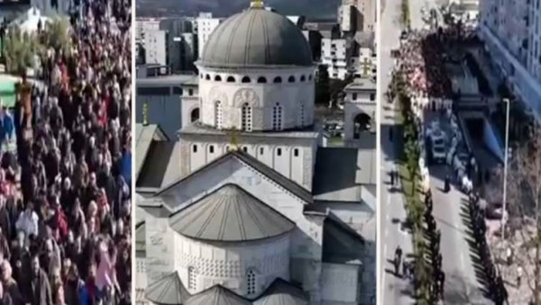 ВЕЛИЧАНСТВЕНА ЛИТИЈА УЛИЦАМА ПОДГОРИЦЕ: Реке верника у славу Светог Симеона Мироточивог