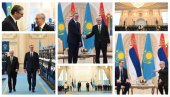 ТОКАЈЕВ УРУЧИО ВУЧИЋУ ОРДЕН ЗЛАТНОГ ОРЛА: Председник добио највише одликовање Казахстана (ВИДЕО)