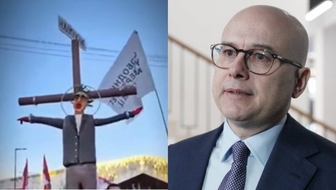 MONSTRUMIMA JEDINI CILJ KAKO UBITI VUČIĆA Vučević o sramnom transparentu na blokaderskom skupu u Nišu