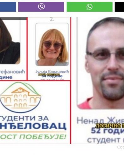 СТУДЕНТИ ИЛИ ПЕНЗИОНЕРИ? Студентска листа за Аранђеловац запрепастила јавност