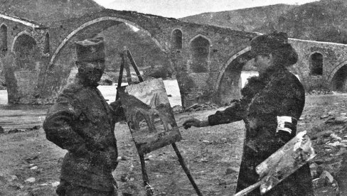 PRAVEDAN I POTREBAN OSLOBODILAČKI RAT: U pauzama između bitaka Nadežda je crtala skice pejzaža, likova oficira  i vojnika