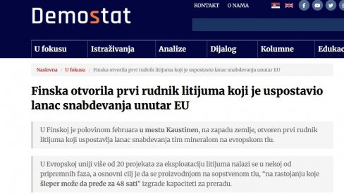LICEMERAN TEKST U DEMOSTATU: Pišu o litijumu u Finskoj i snabdevanju EU, a svojski rušili projekat Jadar