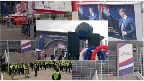 SVE SPREMNO ZA VELIKI SKUP SNS U ARENI: Građani se okupljaju ispred arene (FOTO/VIDEO)