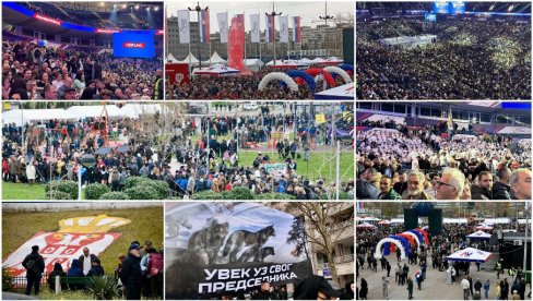 VELIKI SKUP SNS: Više od 70.000 ljudi u Areni i oko nje, narod pristiže da podrži Vučića (FOTO/VIDEO)