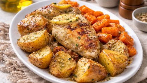 PILETINA SA LIMUNOM I KROMPIROM IZ RERNE: Sočno i mirisno jelo