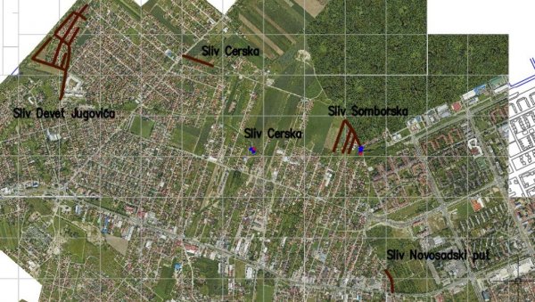 ЈОШ 216 КУЋНИХ ПРИКЉУЧАКА : План изградње канализације за део Ветерника