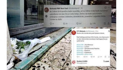 БЕЗ ИКАКВЕ ЉУДСКОСТИ! Налози факултета у блокади објављују само ствари у политици, ни реч о смрти њихове колегинице