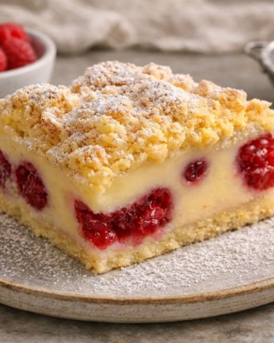 КОЛАЧ СА МАЛИНАМА, ПУДИНГОМ ОД ВАНИЛЕ И ПРХКИМ МРВИЦАМА: Слаткиш за памћење