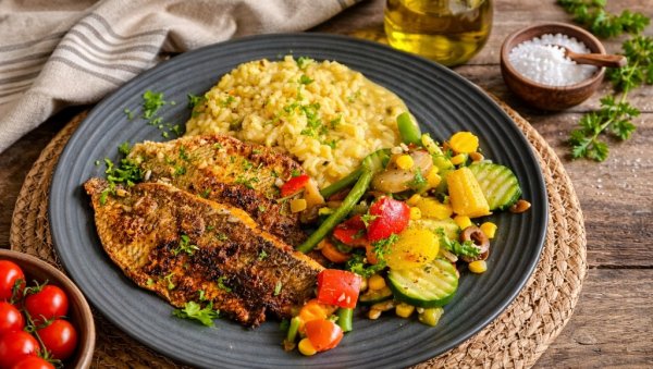 ОРАДА СА КРЕМАСТИМ РИЖОТОМ И ПОВРЋЕМ: Савршен спој медитеранских укуса на вашем тањиру