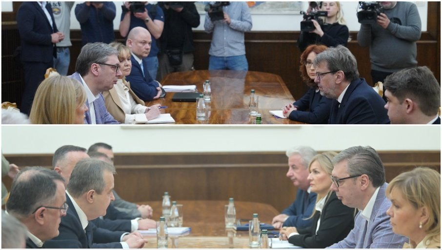 ПРЕДСЕДНИК НАСТАВИО КОНСУЛТАЦИЈЕ СА СТРАНКАМА: Вучић се данас обраћа у 13 часова (ФОТО)