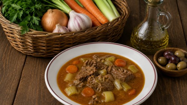 ЧОРБА ПРАЗИЛУКОМ И ЈУНЕЋИМ МЕСОМ: Топлина домаће кухиње