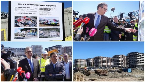 VUČIĆ NA EKSPO GRADILIŠTU: Ušli smo u fazu najbržeg razvoja Srbije - ovo je i istorija i budućnost istovremeno (VIDEO)