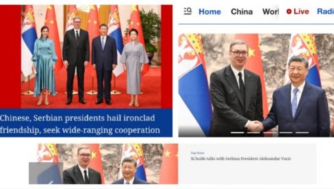 KINESKI MEDIJI NE PRESTAJU DA BRUJE O VUČIĆU: Pompezni naslovi, predsednik Srbije sve vreme glavna vest (FOTO)