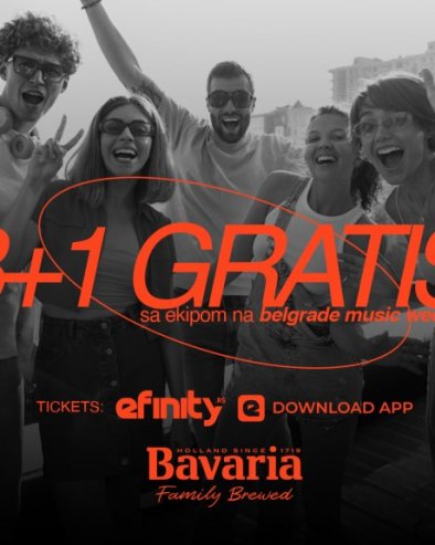 БАВАРИА ТЕ ВОДИ НА BELGRADE MUSIC WEEK 26: Купи три улазнице путем сајта eFinity.rs  и четврту добијаш НА ПОКЛОН