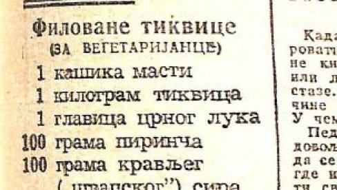 RECEPT ZA VEGETRIJANCE STAR 68 GODINA: Evo kako se kuvalo 1958. godine (FOTO)