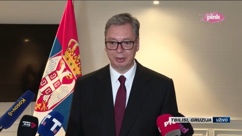 VUČIĆ U POSETI GRUZIJI: Predsednik se obraća javnosti (FOTO/VIDEO)