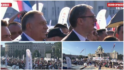(UŽIVO) VUČIĆ STIGAO NA SKUP SRBIJA JEDNA PORODICA: Reke ljudi slile se u Beograd (FOTO/VIDEO)