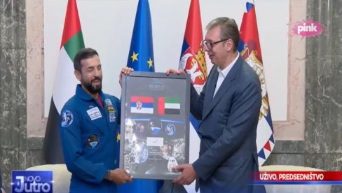 VUČIĆ S MINISTROM OMLADINE UAE: Srdačan susret u Predsedništvu s prvim arapskim astronautom