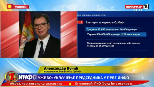 ДАЋЕМО СВЕ ОД СЕБЕ ДА ИДЕМО МЕСЕЦ ДАНА РАНИЈЕ СА ИСПЛАТАМА Вучић о економским мерама: Пензије иду пре јануара, то је добра вест за грађане