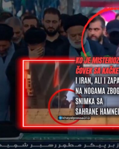 МИСТЕРИОЗНИ МУШКАРАЦ СА КАЧКЕТОМ НА САХРАНИ ХАМНЕИЈА: Иран, али и Запад на ногама због снимка (ВИДЕО)